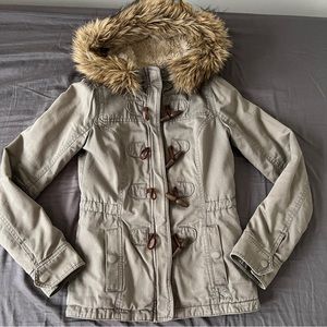 Abercrombie& Fitch Jordan Jacket Grey XS Sherpa Lined